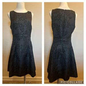 Banana Republic Black Embroidered A Line Sleeveless Dress w Pockets Size 8P